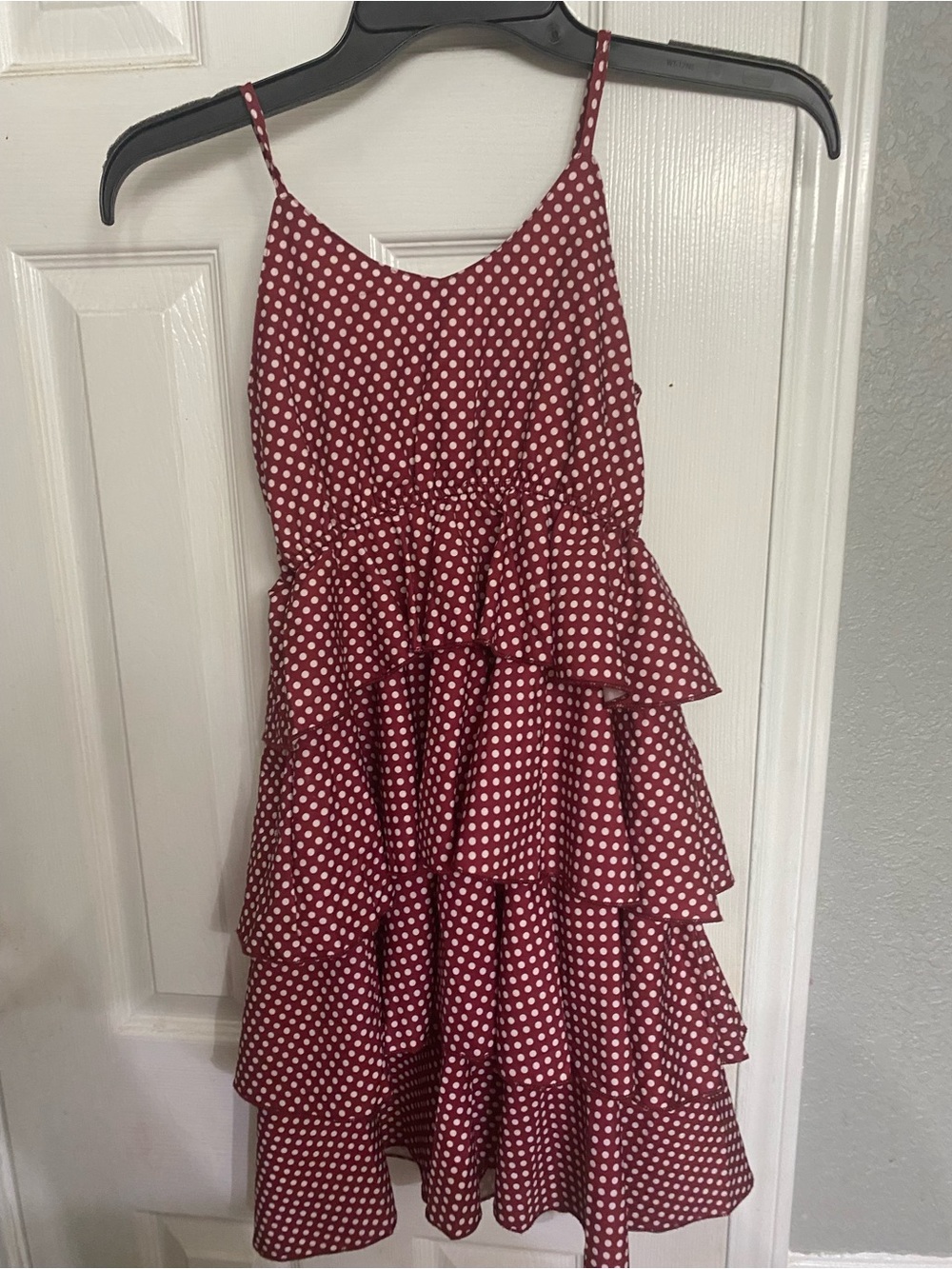 Girls' Red Polka Dot Tiered Sundress